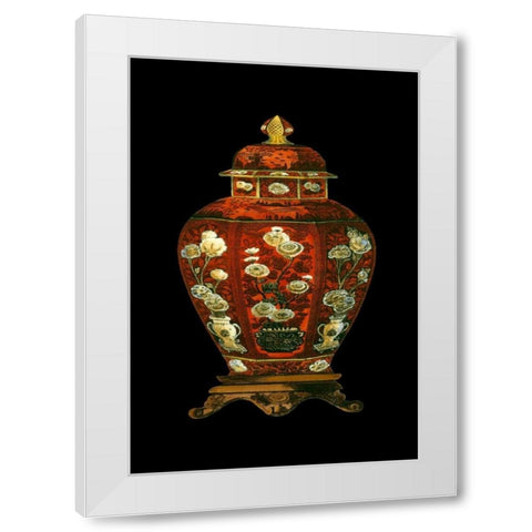 Red Porcelain Vase I White Modern Wood Framed Art Print by Unknown