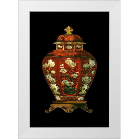 Red Porcelain Vase I White Modern Wood Framed Art Print by Unknown