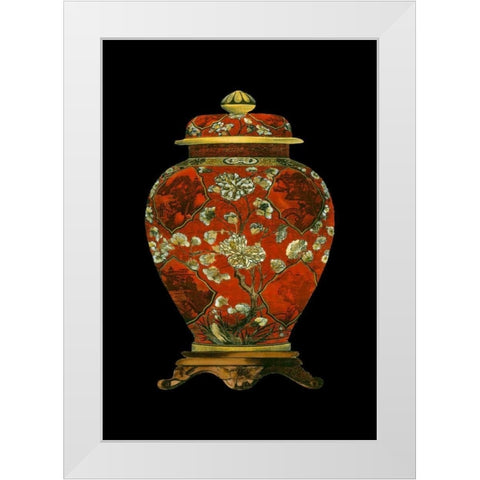 Red Porcelain Vase II White Modern Wood Framed Art Print by Unknown