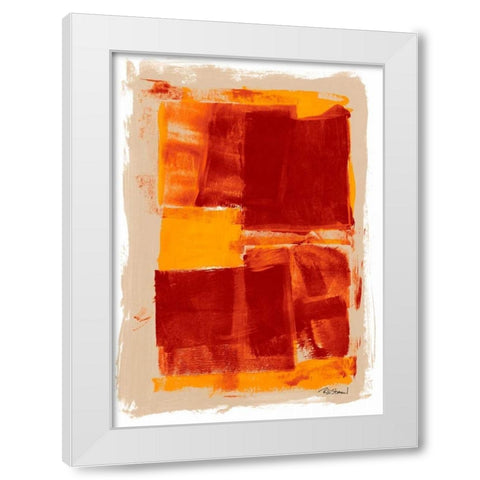 Monoprint II White Modern Wood Framed Art Print by Stramel, Renee W.