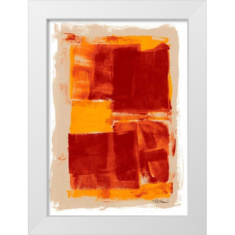 Monoprint II White Modern Wood Framed Art Print by Stramel, Renee W.