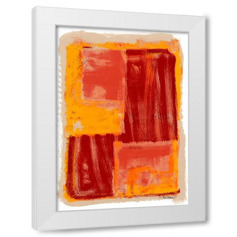 Monoprint IV White Modern Wood Framed Art Print by Stramel, Renee W.