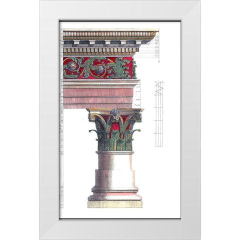 Large Column I White Modern Wood Framed Art Print by Borra, Giovanni