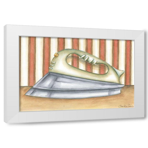 Acme Delux Iron White Modern Wood Framed Art Print by Zarris, Chariklia