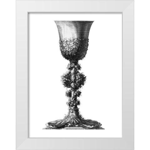 Black and White Goblet II White Modern Wood Framed Art Print by Giardini, Giovanni