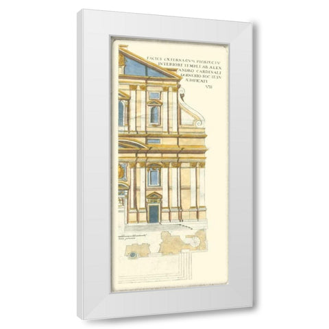 Classical Facade III White Modern Wood Framed Art Print by Unknown