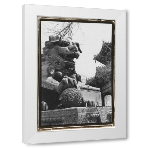 Imperial Lion, Beijing White Modern Wood Framed Art Print by DeNardo, Laura