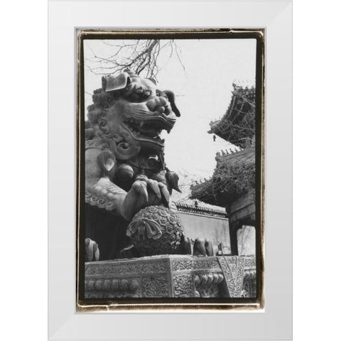 Imperial Lion, Beijing White Modern Wood Framed Art Print by DeNardo, Laura