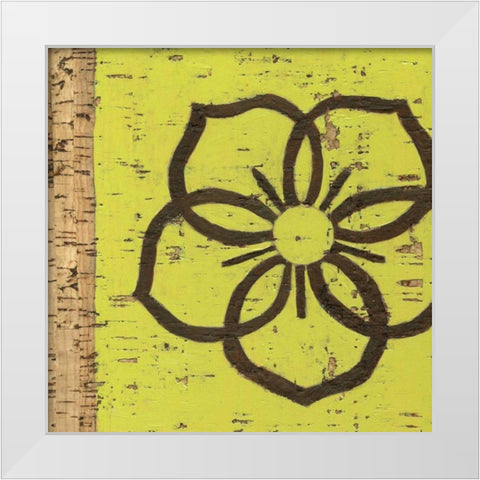 Key Lime Rosette I White Modern Wood Framed Art Print by Zarris, Chariklia