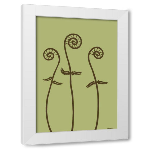 Dichromatic Fiddleheads I White Modern Wood Framed Art Print by Lam, Vanna