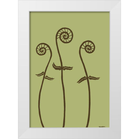 Dichromatic Fiddleheads I White Modern Wood Framed Art Print by Lam, Vanna