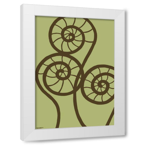 Dichromatic Fiddleheads II White Modern Wood Framed Art Print by Lam, Vanna