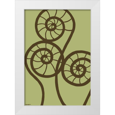 Dichromatic Fiddleheads II White Modern Wood Framed Art Print by Lam, Vanna