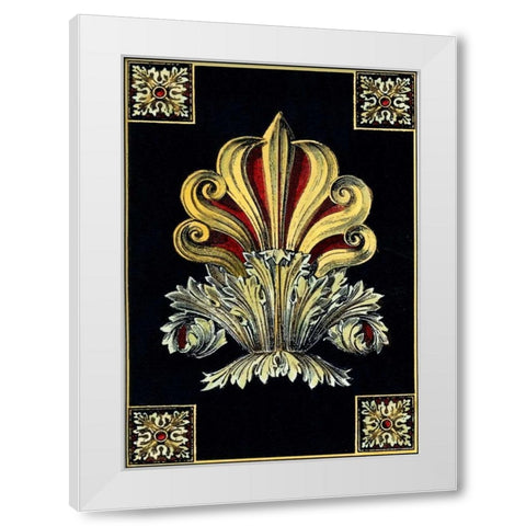 Petite Finial on Black III White Modern Wood Framed Art Print by Vision Studio