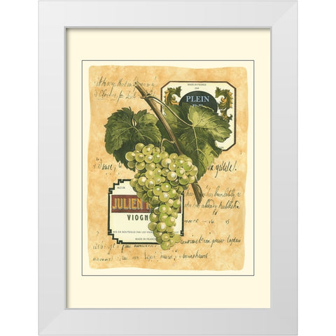 Small White Grapes I White Modern Wood Framed Art Print by Vision Studio