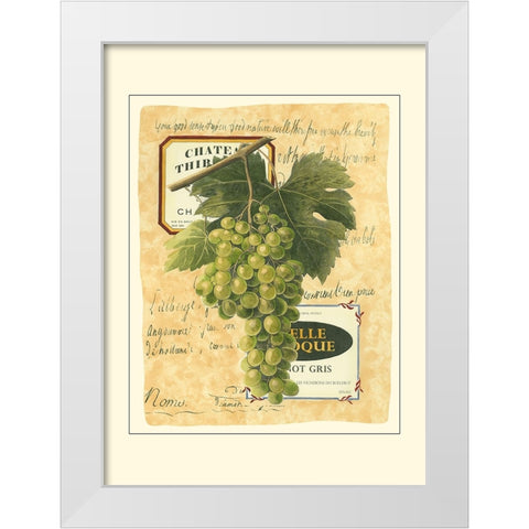 Small White Grapes II White Modern Wood Framed Art Print by Vision Studio