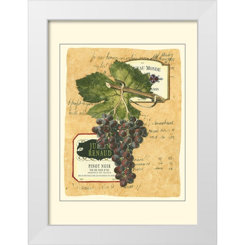 Small Red Grapes I White Modern Wood Framed Art Print by Vision Studio