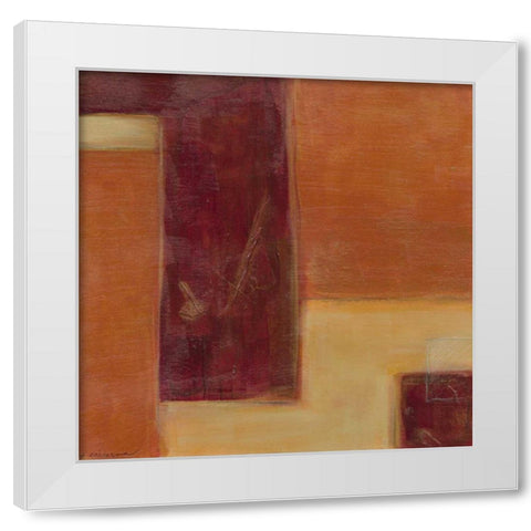 Orange Two-Step I White Modern Wood Framed Art Print by Vess, June Erica