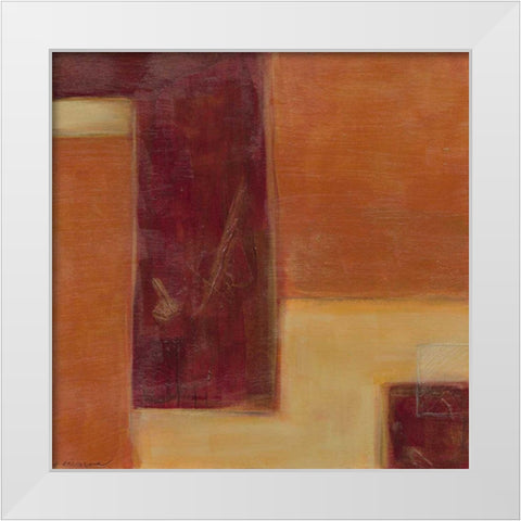 Orange Two-Step I White Modern Wood Framed Art Print by Vess, June Erica