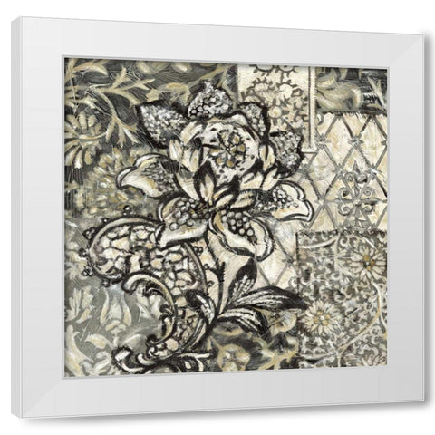 Printed Graphic Chintz II  White Modern Wood Framed Art Print by Zarris, Chariklia