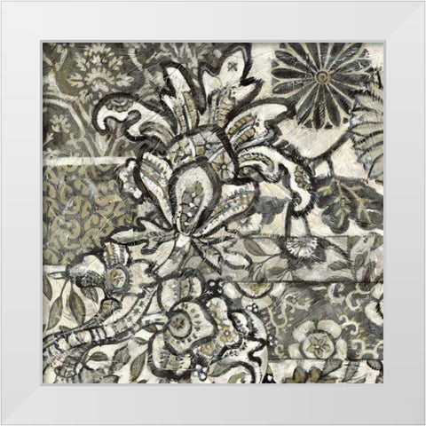 Printed Graphic Chintz IV  White Modern Wood Framed Art Print by Zarris, Chariklia