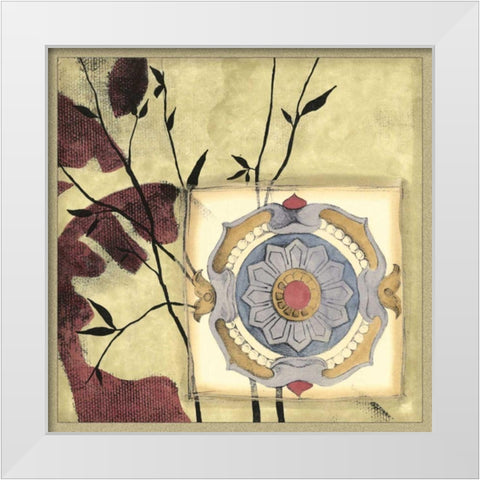 Printed Moonlit Rosette I White Modern Wood Framed Art Print by Goldberger, Jennifer