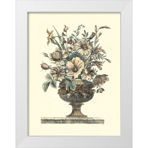 Flowers in an Urn II - Sepia White Modern Wood Framed Art Print by Piranesi, Roy