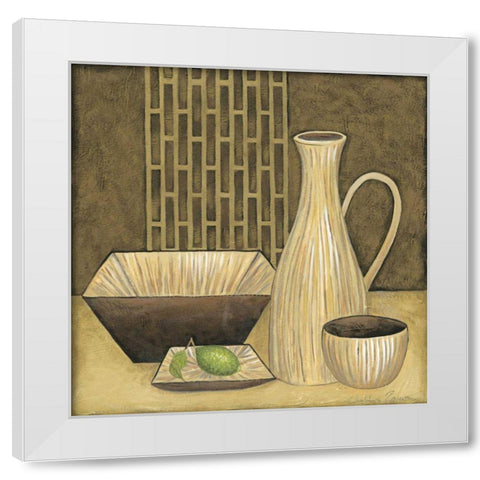 Bamboo Vase White Modern Wood Framed Art Print by Zarris, Chariklia