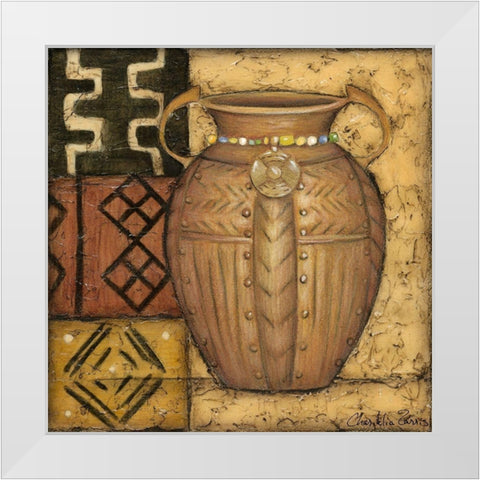 African Earthenware I White Modern Wood Framed Art Print by Zarris, Chariklia