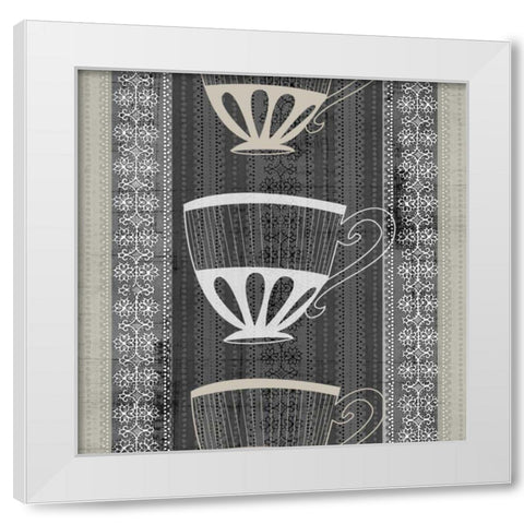 Cup of Tea III White Modern Wood Framed Art Print by Vision Studio