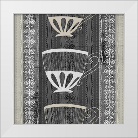 Cup of Tea III White Modern Wood Framed Art Print by Vision Studio