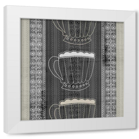 Cup of Tea IV White Modern Wood Framed Art Print by Vision Studio