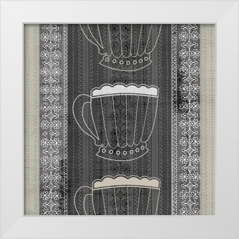 Cup of Tea IV White Modern Wood Framed Art Print by Vision Studio