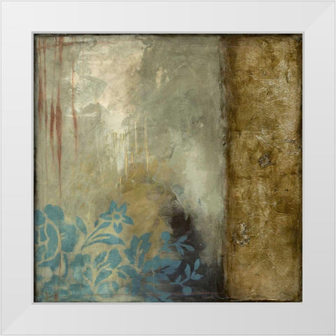 Teal Patina III  White Modern Wood Framed Art Print by Goldberger, Jennifer