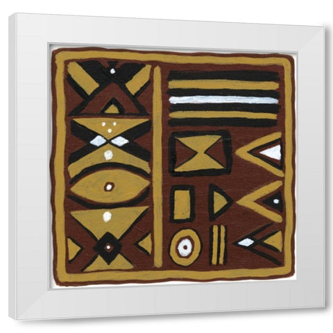 Tribal Rhythms I White Modern Wood Framed Art Print by Roper, Virginia A.
