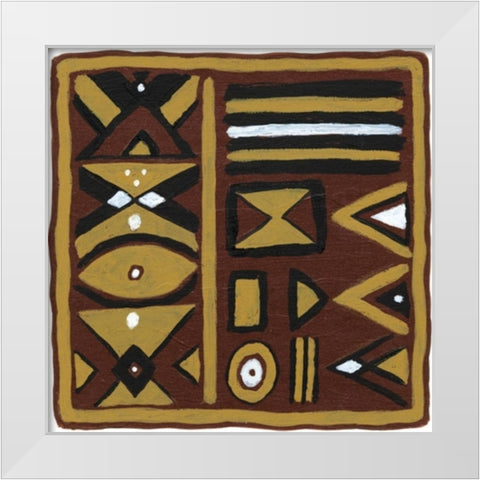 Tribal Rhythms I White Modern Wood Framed Art Print by Roper, Virginia A.