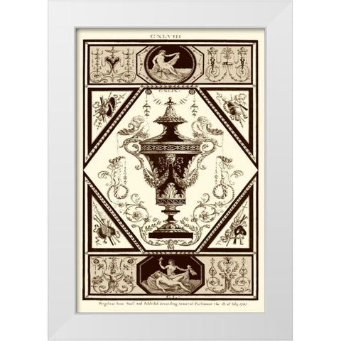 Sepia Pergolesi Urn I White Modern Wood Framed Art Print by Pergolesi, Michel