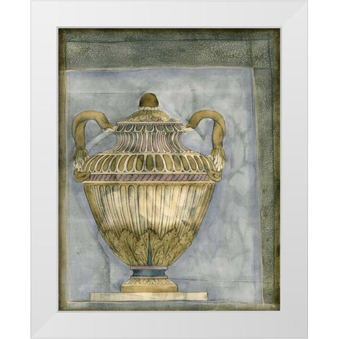 Small Urn and Damask III White Modern Wood Framed Art Print by Goldberger, Jennifer