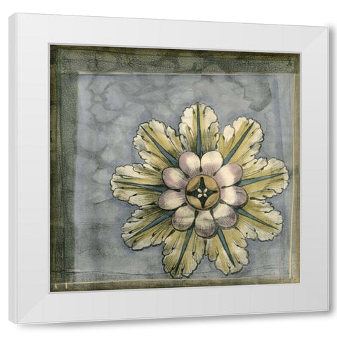 Small Rosette and Damask II  White Modern Wood Framed Art Print by Goldberger, Jennifer