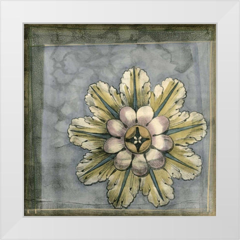 Small Rosette and Damask II  White Modern Wood Framed Art Print by Goldberger, Jennifer