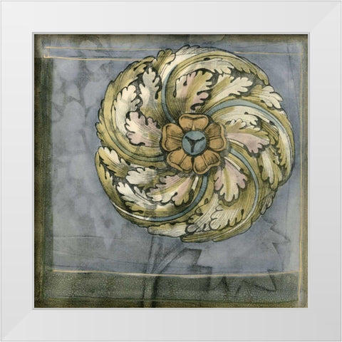 Small Rosette and Damask III  White Modern Wood Framed Art Print by Goldberger, Jennifer