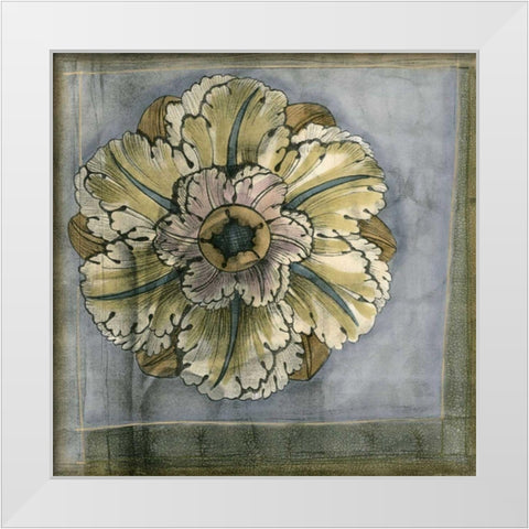 Small Rosette and Damask IV  White Modern Wood Framed Art Print by Goldberger, Jennifer