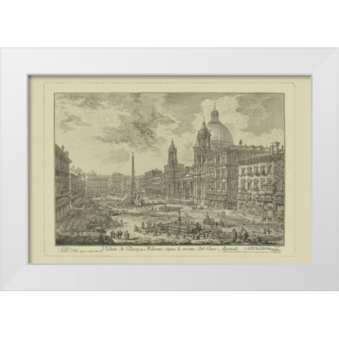 Piranesi View of Rome VI White Modern Wood Framed Art Print by Piranesi