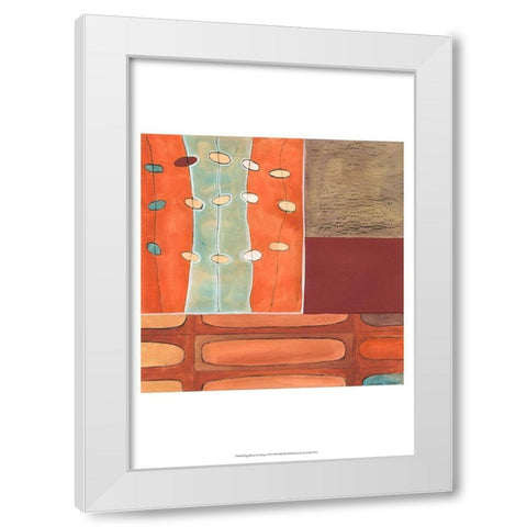 Egg Hunt in Orange II White Modern Wood Framed Art Print by Vess, June Erica