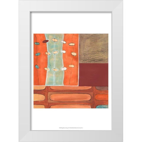 Egg Hunt in Orange II White Modern Wood Framed Art Print by Vess, June Erica