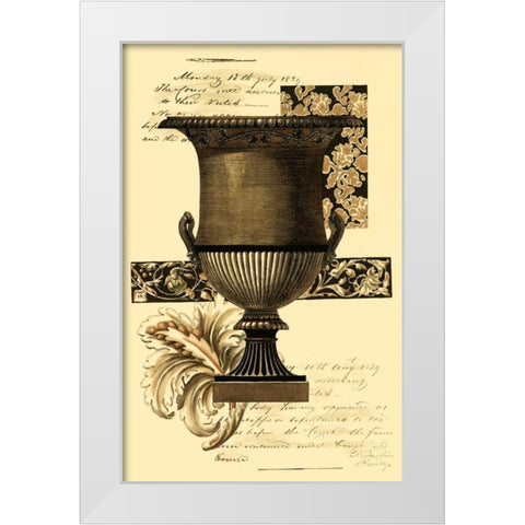 Custom Transitional Sepia Urn I White Modern Wood Framed Art Print by Vision Studio