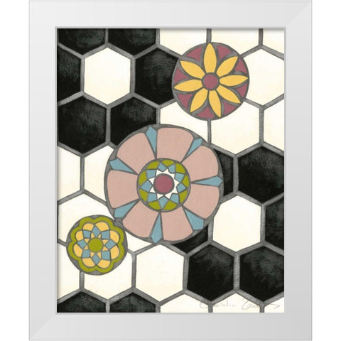 Tileworks I White Modern Wood Framed Art Print by Zarris, Chariklia