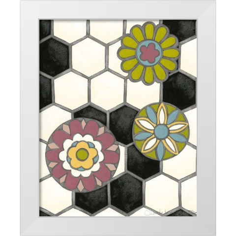 Tileworks III White Modern Wood Framed Art Print by Zarris, Chariklia