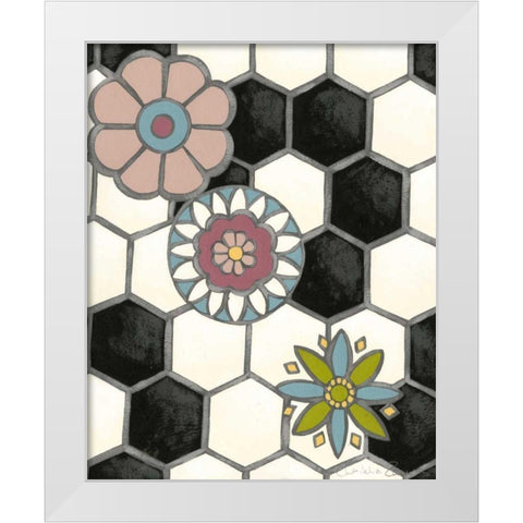 Tileworks IV White Modern Wood Framed Art Print by Zarris, Chariklia