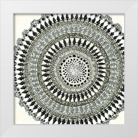 Mini Abstract Rosette III White Modern Wood Framed Art Print by Zarris, Chariklia